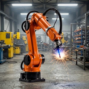 6 Axis Industrial Arc Welding Robot Arm PLC Motor Gearbox High Precision 0.05mm OEM ODM Customizable Welding Robot