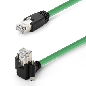 Flat Cat6 Industrial Ethernet Cable Double Shielded High Flex for Compact Robot Drag Chain 1M