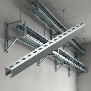 Customized Galvanized Strut C Channel 41x41 Or 41x21 Unistrut Electrical Conduit Pipes Slotted Rail Solar Mounting System