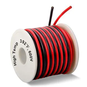 Ultra Flexible High Temperature 200 Degrees Celsius 600V 14 AWG Wire with 400 Strands of Tinned Copper Wire for Batteries