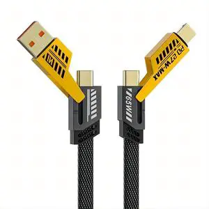 4 in 1 Multi-Functional Data Cable with 3A Fast Charging for Camera Computer Nylon Jacket