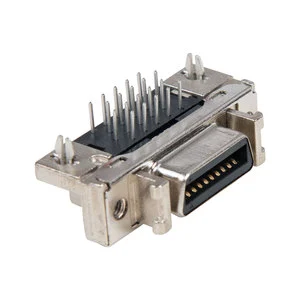 High Quality 14pin Female Mini D Ribbon Scsi Right Angle Receptacle Siemens Servo Motor Pcb Connector Power Precision