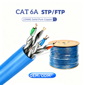 High-Speed CAT 6A FTP/STP Ethernet Cable 500MHz Shielded PVC Network Wire 10Gbps Pure Copper LAN 100m Data Center Industrial