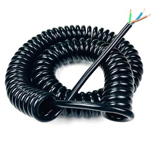 Industrial Spring Wire Spiral Cable 3 Cores 0.3mm2 Electrical Extension Cable Power Wire Copper Coiled Cable Curly Flex Cables