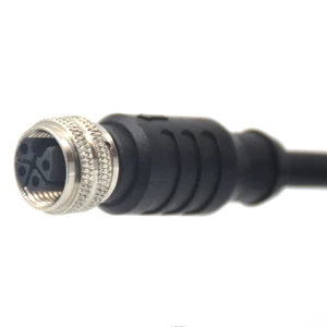 Westsam M12 L Code Plug Shielded Spiral Anti-Vibration Female Cable with 16A DIN for Power Application in Aviation