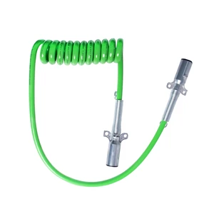 New 7-Way 12 FT 7 Pin Copper Core Coiled Trailer Electrical Power Cable for Trailer Truck