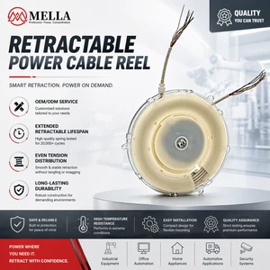 Mella Custom Length Retractable Cable Reel Type C Extension Cord Usb Cable Reel Spring Cord Reels