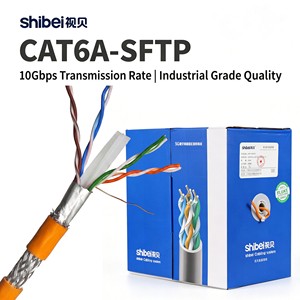 Industrial 10 Gigabit CAT6A SFTP Cable Orange 23AWG Double Shielding LAN Network Wire For Server Room Cat 6a Ethernet Cable