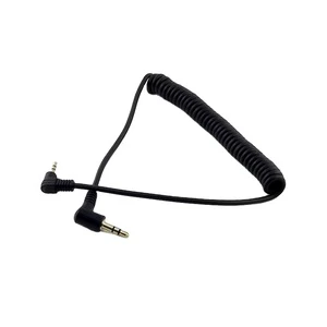 5FT Coiled Spiral 3-Pole 2.5mm Male 3.5mm Male Stereo Audio Cable 28awg Coaxial Combination Shielding TRS for Speakers