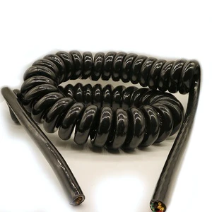 High Resilience 12*1.5mm2+3*2.5mm2 Flexible PUR Spiral Power Cable Spring Coiled Cable