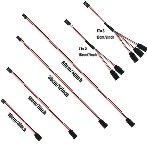 Youwei 10/18/30/60CM Male Female Servo Extension Cable 30/60-Core Y-Cable for RC Remote Control Model Cars Splitter Cable