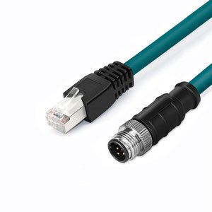 8-core A-type Coded M12 to Rj45 Ethernet Cable M12 Aviation Plug to Industrial Cable High Flexibility Drag Chain Ethernet Cable
