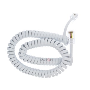 Customized Black White RJ11 6P4C to RJ45 8P4C Spiral Cable Telephone Handset Coiled Cable