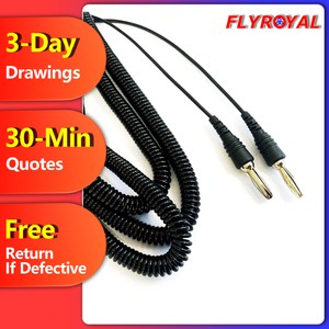 Customized Banana Plug Connector Coiled Cable High Flexibility Spiral Coiling Cable Assembly for Audio Speaker