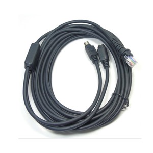 Manufacture PS-2 Keyboard Wedge Cables Data Transfer Spiral Spring Coiled PS2 To Rj45 10p10c Y Usb Cable 3m For Barcode Scanner