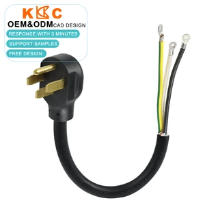 10AWG NEMA 14-50 Plug To Bare Wire Ends Power Cord - Heavy Duty 250V 30A RV/Range/EV Charger Cable - 6ft/10ft/15ft Options