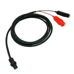 Electric Reel Power Cable Aviation Plug GX16 2pin Female to Alligator Clip Cable for Daiwa Fishing Reel Shimano