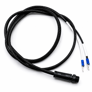Custom 4 Pin Circular Connector Braided Sleeve Spade Terminal Wire Harness Cable Assembly For Power System