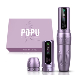 POPU Diva Wireless PMU Tattoo Machine Adjustable Stroke 2.0-3.5mm Coreless Motor OLED Screen RCA Type-C Permanent Makeup Pen
