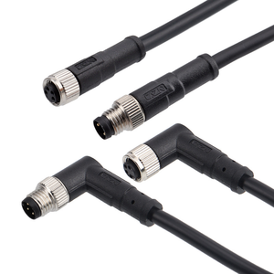 Customizable M8 Industrial Connector Cable Copper IP68 Rated Anti-Vibration Male Female Cordset for Robotic Arms PLC Control