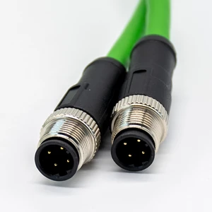 M12 4Pin D-Code Male to Male Ethernet Network Cable IP67 High Flexible Industrial Ethernet Cable
