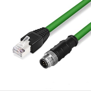 M12 D-coding 4pin to RJ45 industrial ethernet cable superflex sensor cable
