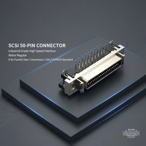 Custom SCSI MDR 50 Pin Connector, Screw Lock Industrial Grade Connector for Machine Vision & Servo Control