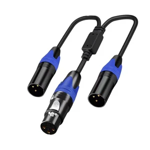 Custom High Quality Professional 3P XLR Male to Two 3P XLR Female Audio Snake Cable for Stage Sounds Box