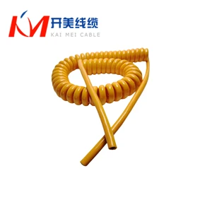 2-core 3-core Orange H05BQ-F H07BQ-F Overhead 3G1.5 PVC/PE/TPEE/F46 Spiral Cable Spring Coiled Oxygen-Free Copper Conductor