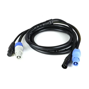 2m 2-in-1 Power & Signal Integrated Cable for Stage Moving Head Light with AC 85-265V Input and IP20 Protection