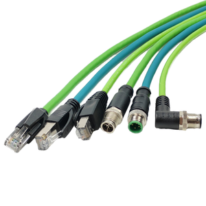 Industrial EtherNet M12 X Coded 4pin to Cat6a Cat5e Camera PUR PVC Flexible Drag Cable Industrial Connectors