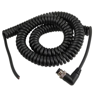 M12 Spring Cable TPU PUR Coil Cable Waterproof Connector Wire Retractable Extension Cord 3 4 5 6 8 12 Pin M12 Spiral Cable