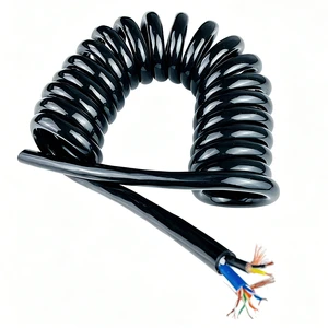 Customized Multi-Core TPU Spring Spiral Cable Flexible Retractable Spiral Cord Coiled Cable Auto Power Tools Equipment Wiring