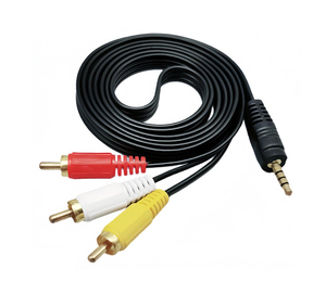 Professional Gold-Plated AV Cable 3.5mm to 3 RCA Male, Low Noise Stereo Audio Video Cable for DVD TV Projector Wire Harness