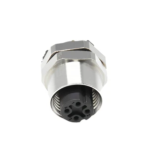 4Pin Circular Connector Female Panel Mount Socket IP67 Waterproof Servo Motor Power Connector