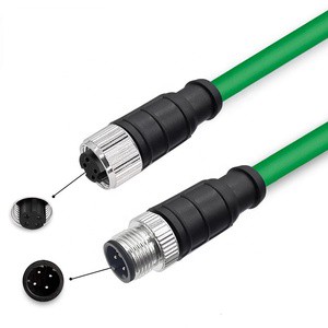 High Flexible M12 4 Pin D-Code Ethernet Network Cable Male to Female IP67 Industrial Communication Cables