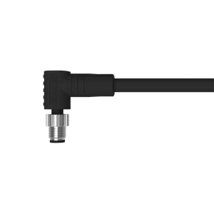 Wanjie M5 Male Connector Cable Angled Molded Type A-Coding 3Pin 4Pin IP67 PVC PUR Unshielded Industrial Automation Cable