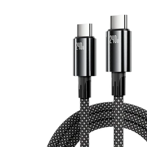 240W 6A USB Type-C Fast Charging Cable with Braid Design for Cell Phones Laptops Cameras Barcode Scanners & Printers