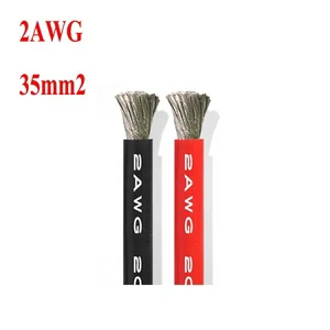 US Standard 2AWG Ultra-Soft Silicone Cable 35 Square High Temperature Resistant for Automotive Lithium Batteries 600V Rated