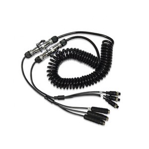 Waterproof 6M Trailer Cable 3CH Vehicle Aviation Connector Spring Cable Truck Camera Cable Electrical Connectors