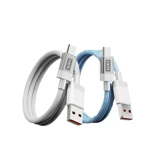 Braided 100W Type-C USB Nylon 6A Fast Charging Transparent Data Cable for Mobile Phone Computer Printer Camera Scanner Earphone