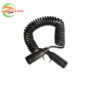 Pure Copper Core Trailer Seven-hole Connector Cable High Elastic Spiral Wire Waterproof and Freeze Resistant.
