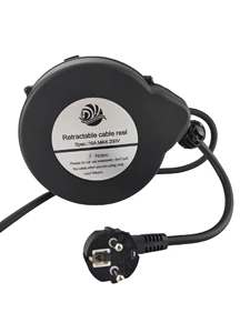 Retractable Spring Loaded Cable Reel DYH-1606 5m PP Plastic Power Cord for Home Appliances