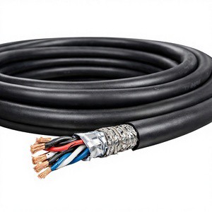 High Torsion Robotic Cable for 6-Axis Robot Arm With Abrasion-Resistant PUR Jacket and Shielded Twisted Pair Construction