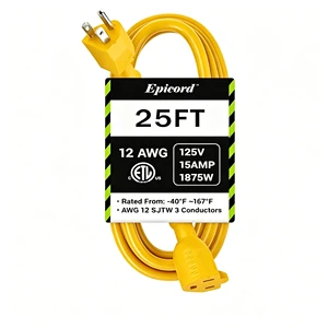 UL Standard SJTW 12/3 25 50 100 FtExtension Cord UV Resistant Heavy Duty Outdoor Power Cable For Construction Project