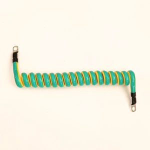 PU Yellow Green Spring Wire 4mm2 Spring Ground Wire with O-shaped Terminal