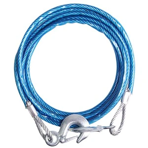 Tow Cable With Pvc Coating Steel Wire Trailer Rope Wear Resistant Emergency Towing Rope for Trucks and Cars