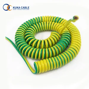 Green-yellow Wire Spring Cable with Lug Earth Wire Spiral Cable