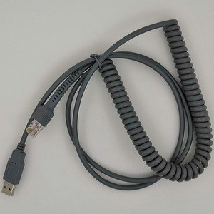 Scanner Cable Hot Sale Free Sample Manufacture Factory Price LBT 3m Ls2208 USB Cable,USB A To RJ45 Coiled Spiral Extension Cable