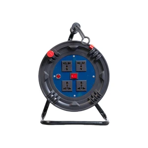 4 Socket SJTW Cable Reel Extension Cord 20M 3000W 16A 3x1mm2 Without Earthing IP44 PVC Jacket Industrial Power Reel